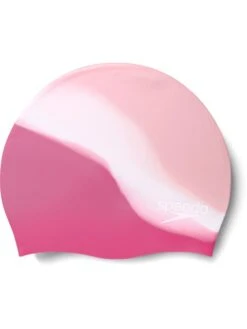 Speedo Junior Multi Colour Silicone Swim Cap - Oyster/White/Blush