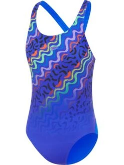 Speedo Leaderback One Piece - Powerstrike Beautiful Blue/Miami Lilac