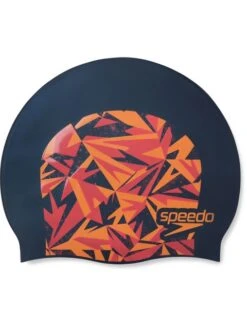 Speedo Boom Junior Swim Cap - Papaya Punch/Siren Red