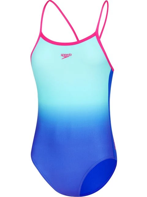 Speedo Thinstrap One Piece - Digi Ombre Blue Flame 1 Speedo Thinstrap One Piece - Digi Ombre Blue Flame