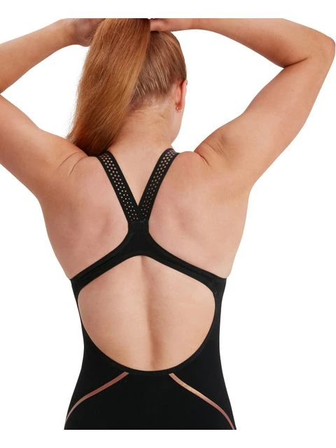 Speedo Fastskin LZR Pure Intent Openback Kneelength - Black/Rose Gold 9 Speedo Fastskin LZR Pure Intent Openback Kneelength - Black/Rose Gold - Image 9