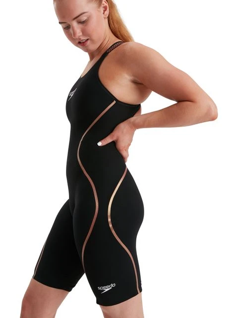 Speedo Fastskin LZR Pure Intent Openback Kneelength - Black/Rose Gold 3 Speedo Fastskin LZR Pure Intent Openback Kneelength - Black/Rose Gold - Image 3
