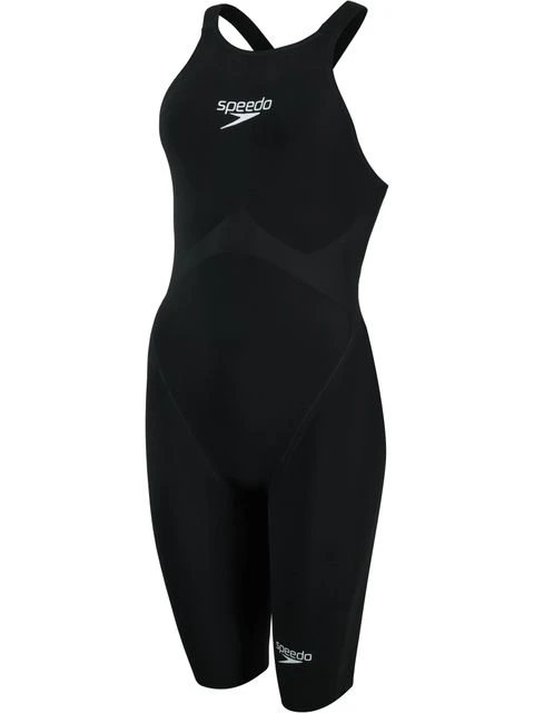 Speedo Fastskin LZR Pure Valor Openback Kneelength - Black 1 Speedo Fastskin LZR Pure Valor Openback Kneelength - Black
